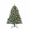 Albero di Natale artificiale VidaXL con 150 LED verdi, 120 cm in PVC e plastica e acciaio