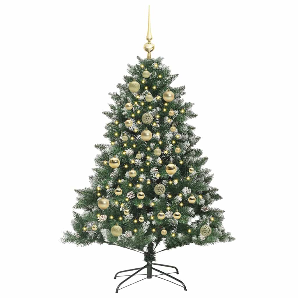Albero di Natale artificiale VidaXL con 150 LED verdi, 120 cm in PVC e plastica e acciaio