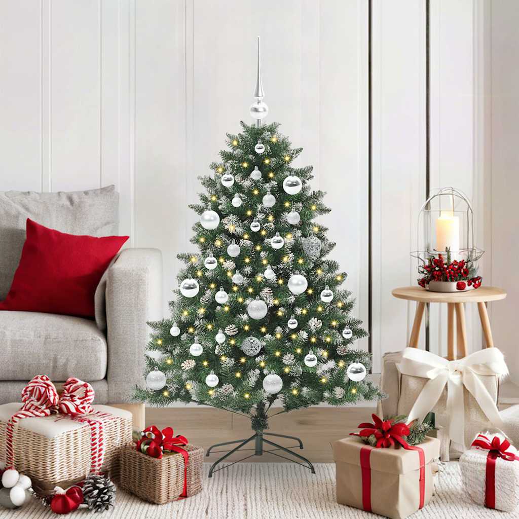 Albero di Natale artificiale VidaXL con 150 LED verdi, 120 cm in PVC e plastica e acciaio
