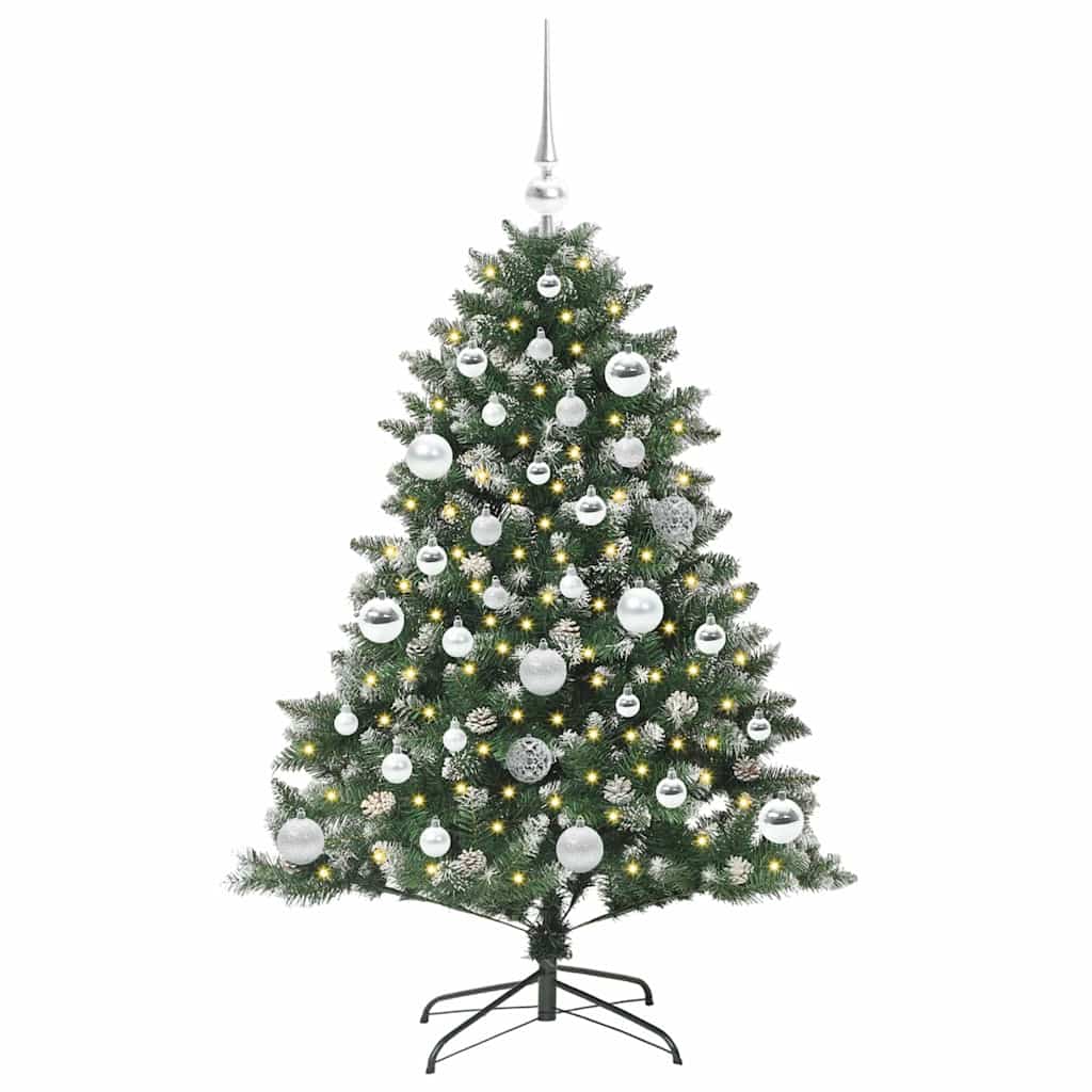 Albero di Natale artificiale VidaXL con 150 LED verdi, 120 cm in PVC e plastica e acciaio