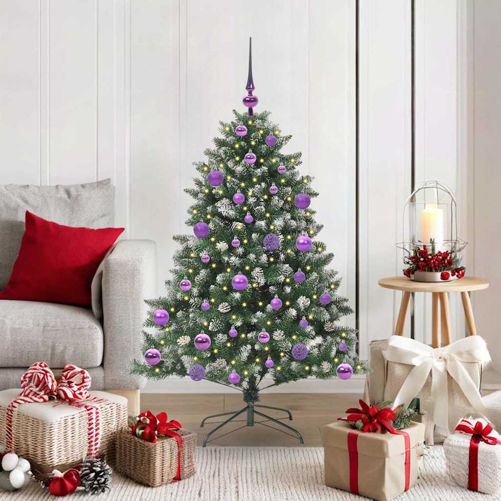 Albero di Natale artificiale VidaXL con 150 LED verdi, 120 cm in PVC e plastica e acciaio
