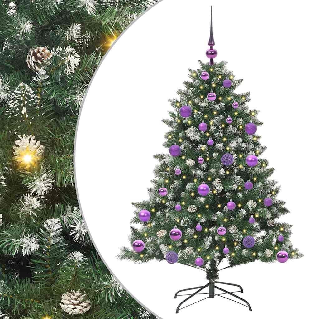 Albero di Natale artificiale VidaXL con 150 LED verdi, 120 cm in PVC e plastica e acciaio