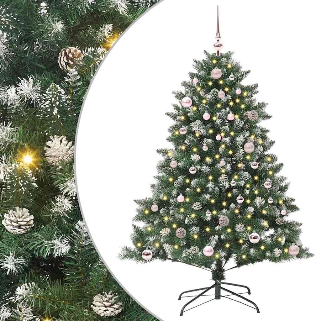 Albero di Natale artificiale VidaXL con 150 LED verdi, 150 cm in PVC e plastica e acciaio
