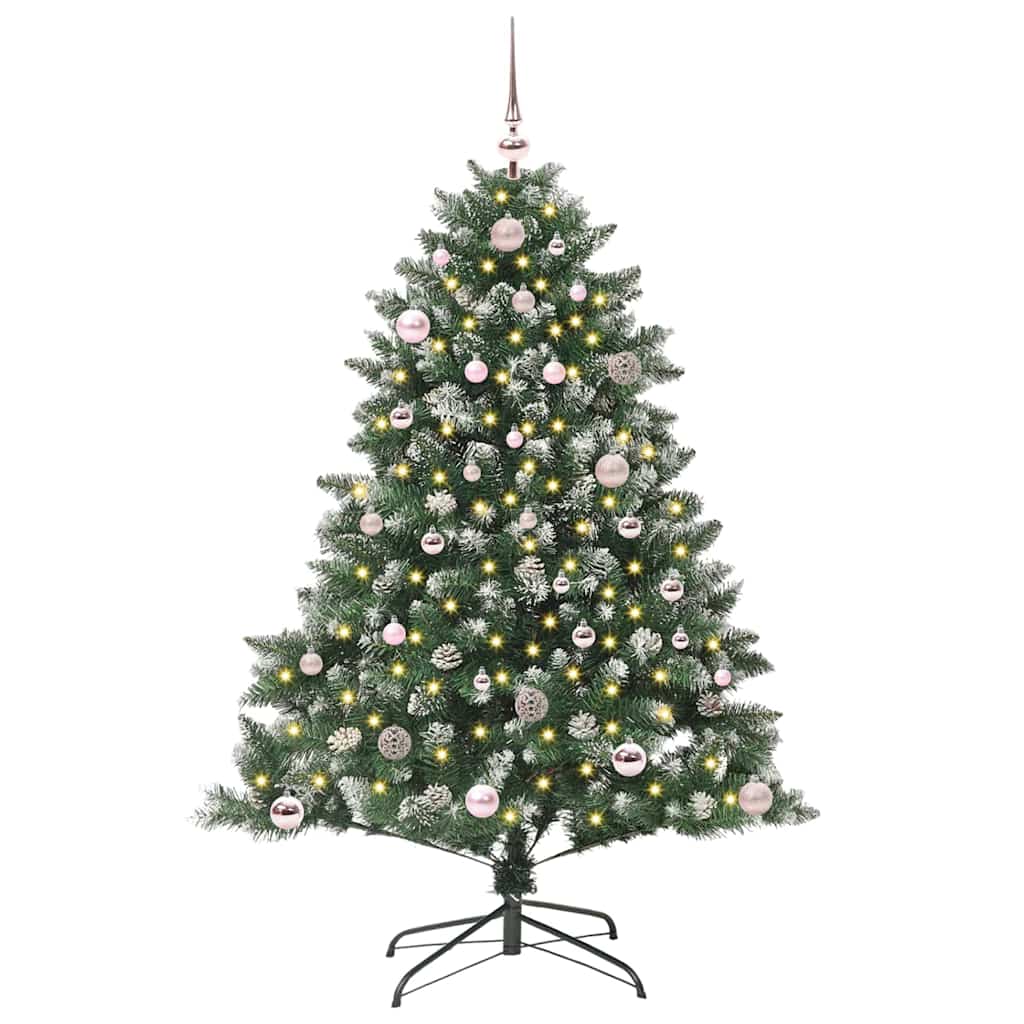 Albero di Natale artificiale VidaXL con 150 LED verdi, 150 cm in PVC e plastica e acciaio