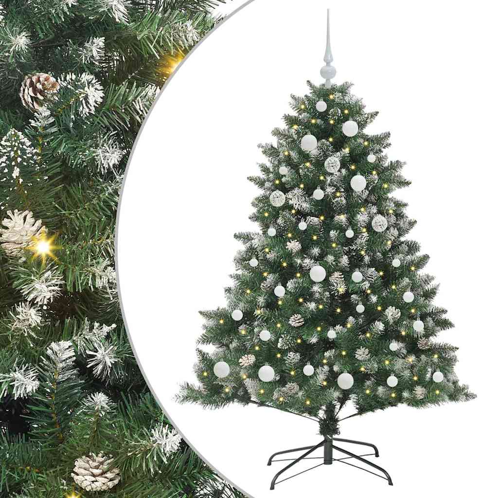 Albero di Natale artificiale VidaXL con 150 LED verdi, 150 cm in PVC e plastica e acciaio