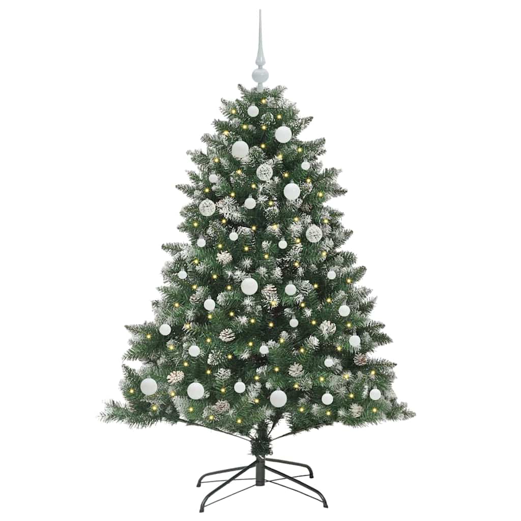Albero di Natale artificiale VidaXL con 150 LED verdi, 150 cm in PVC e plastica e acciaio