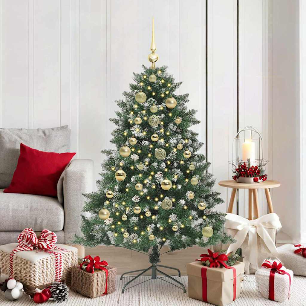 Albero di Natale artificiale VidaXL con 150 LED verdi, 150 cm in PVC e plastica e acciaio