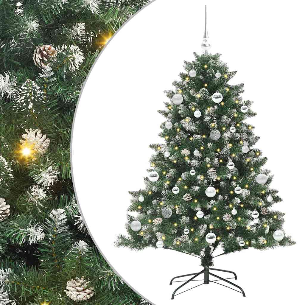 Albero di Natale artificiale VidaXL con 150 LED verdi, 150 cm in PVC e plastica e acciaio