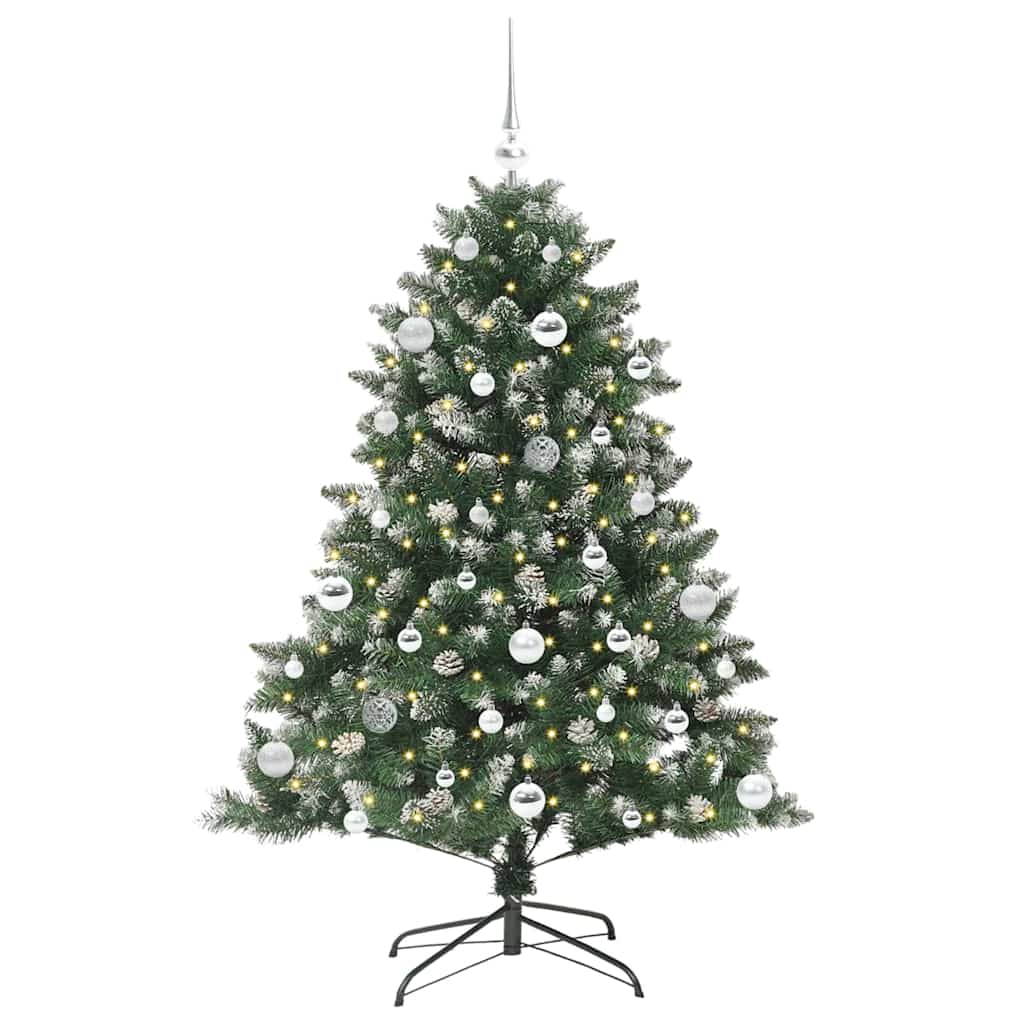 Albero di Natale artificiale VidaXL con 150 LED verdi, 150 cm in PVC e plastica e acciaio