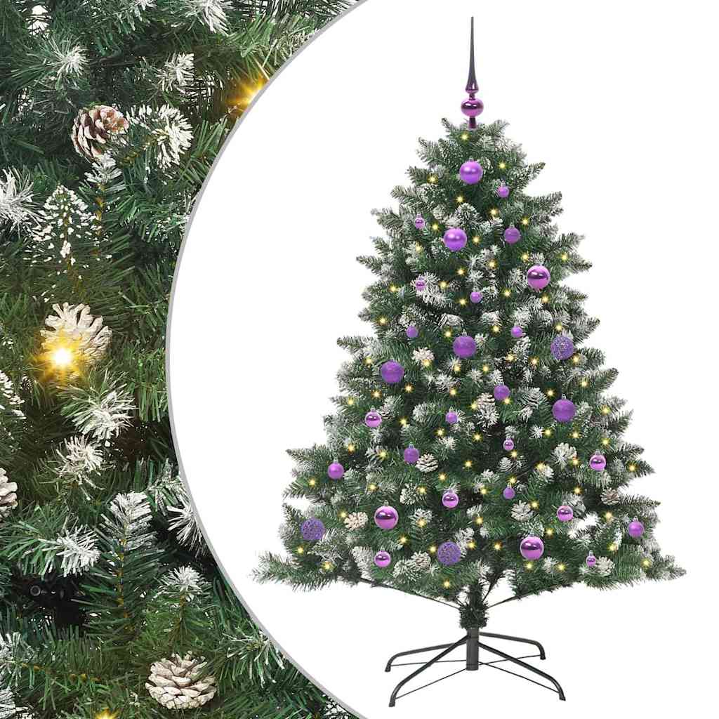 Albero di Natale artificiale VidaXL con 150 LED verdi, 150 cm in PVC e plastica e acciaio