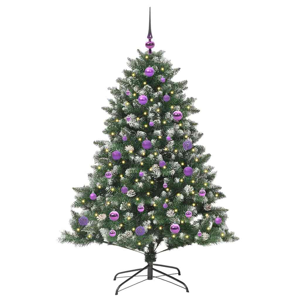 Albero di Natale artificiale VidaXL con 150 LED verdi, 150 cm in PVC e plastica e acciaio