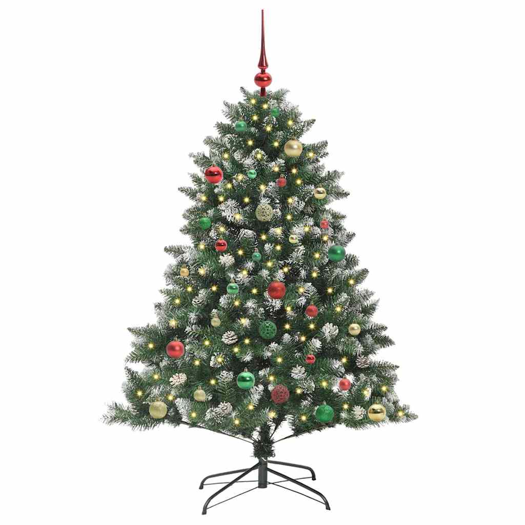 Albero di Natale artificiale VidaXL con 150 LED verdi, 150 cm in PVC e plastica e acciaio