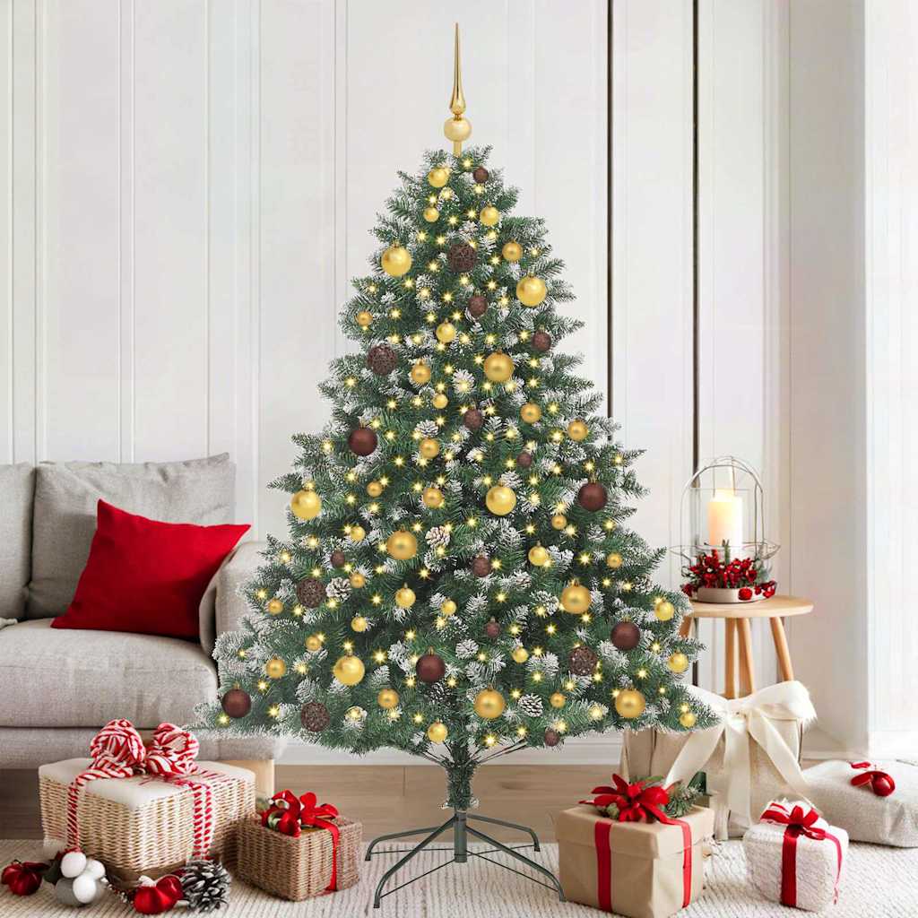 Albero di Natale artificiale Vidaxx con 300 LED verdi 180 cm in PVC e plastica e acciaio
