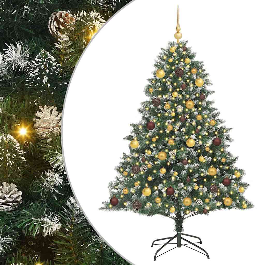 Albero di Natale artificiale Vidaxx con 300 LED verdi 180 cm in PVC e plastica e acciaio