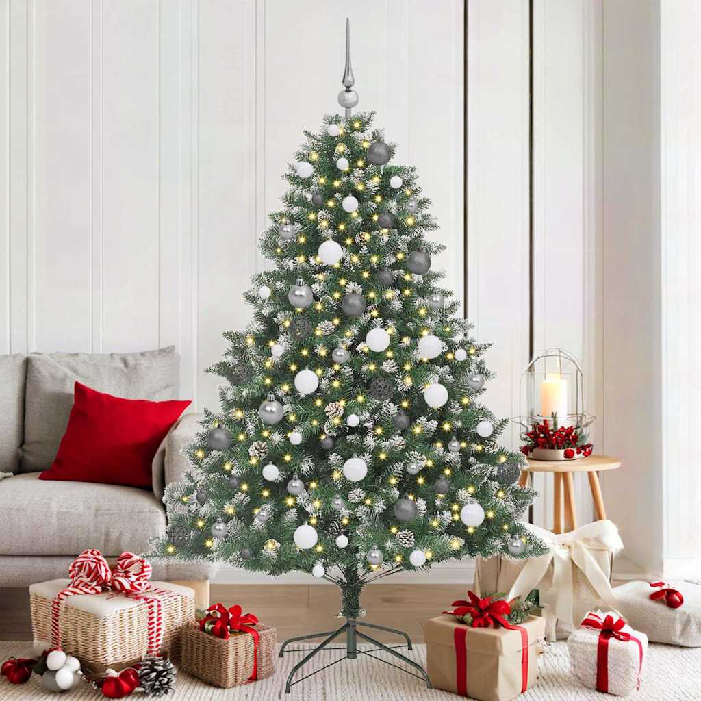 Albero di Natale artificiale Vidaxx con 300 LED verdi 180 cm in PVC e plastica e acciaio