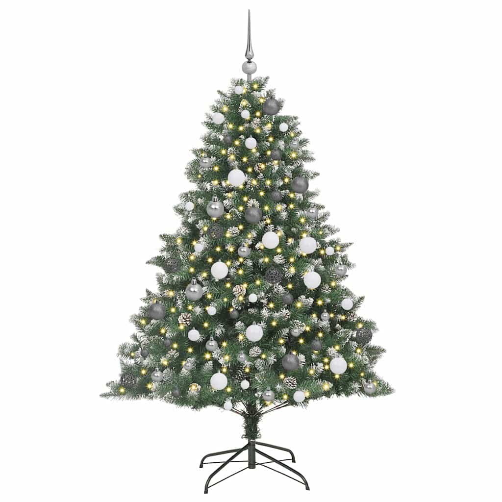 Albero di Natale artificiale Vidaxx con 300 LED verdi 180 cm in PVC e plastica e acciaio