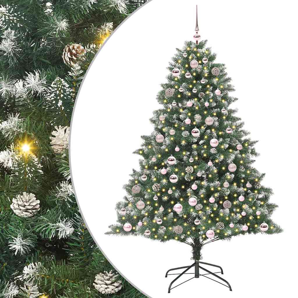 Albero di Natale artificiale Vidaxx con 300 LED verdi 180 cm in PVC e plastica e acciaio