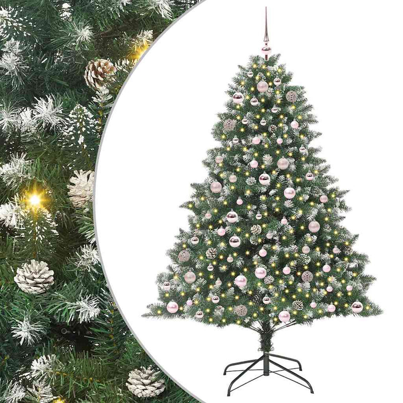 Albero di Natale artificiale Vidaxx con 300 LED verdi 180 cm in PVC e plastica e acciaio