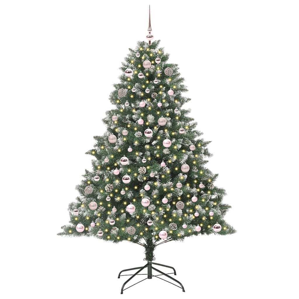 Albero di Natale artificiale Vidaxx con 300 LED verdi 180 cm in PVC e plastica e acciaio