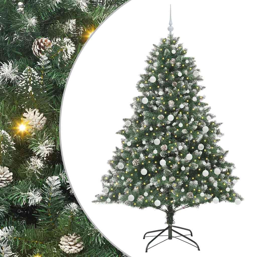 Albero di Natale artificiale Vidaxx con 300 LED verdi 180 cm in PVC e plastica e acciaio