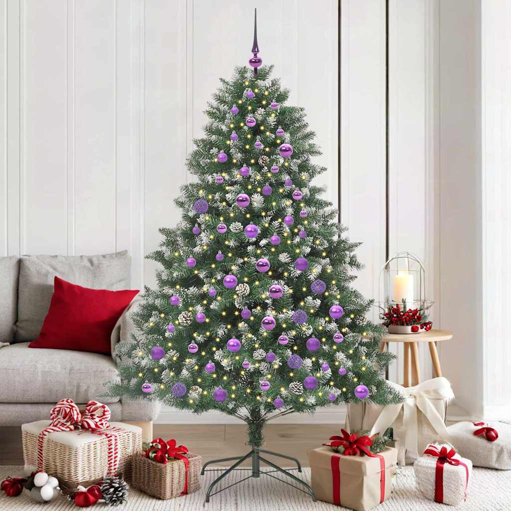 Albero di Natale artificiale Vidaxx con 300 LED verdi 180 cm in PVC e plastica e acciaio