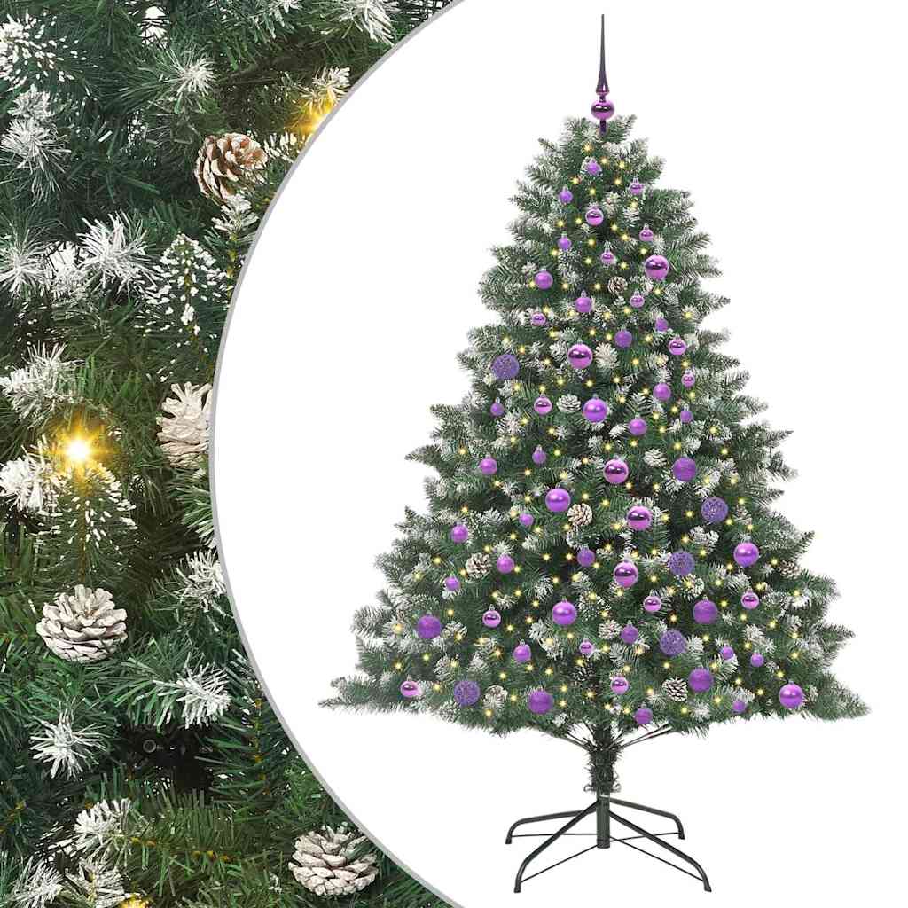 Albero di Natale artificiale Vidaxx con 300 LED verdi 180 cm in PVC e plastica e acciaio