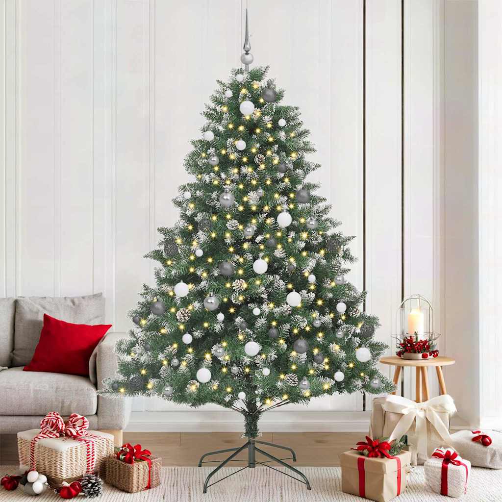 Albero di Natale artificiale VidaXL con 300 LED verdi, 210 cm in PVC e plastica e acciaio