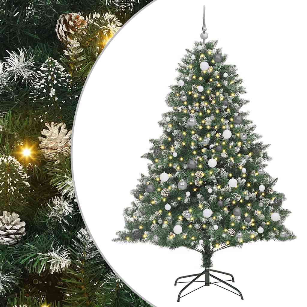 Albero di Natale artificiale VidaXL con 300 LED verdi, 210 cm in PVC e plastica e acciaio