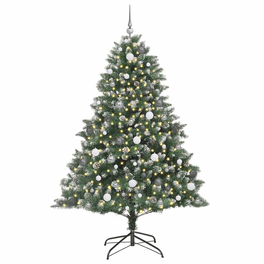 Albero di Natale artificiale VidaXL con 300 LED verdi, 210 cm in PVC e plastica e acciaio