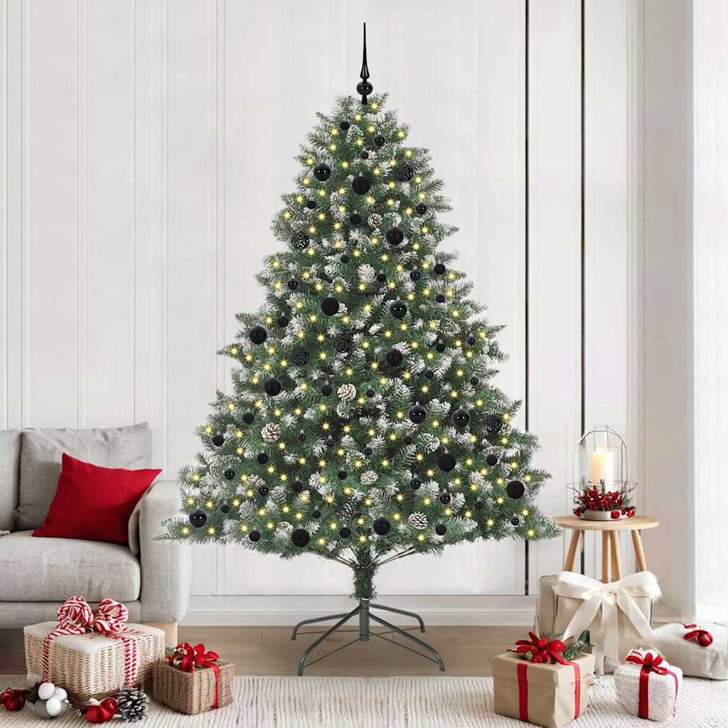 Albero di Natale artificiale VidaXL con 300 LED verdi, 210 cm in PVC e plastica e acciaio