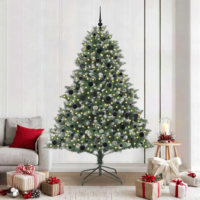 Albero di Natale artificiale VidaXL con 300 LED verdi, 210 cm in PVC e plastica e acciaio