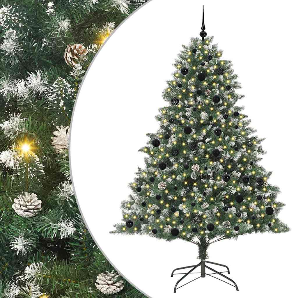Albero di Natale artificiale VidaXL con 300 LED verdi, 210 cm in PVC e plastica e acciaio