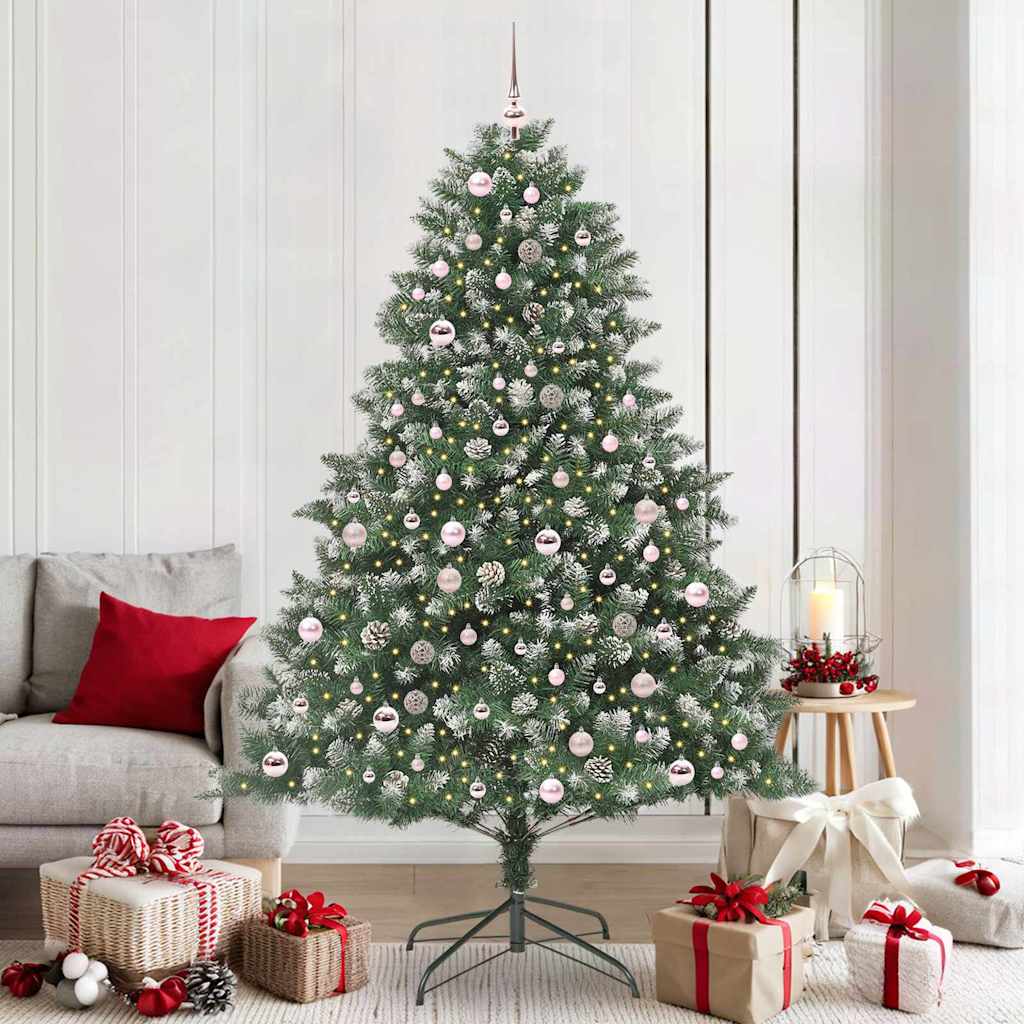 Albero di Natale artificiale VidaXL con 300 LED verdi, 210 cm in PVC e plastica e acciaio