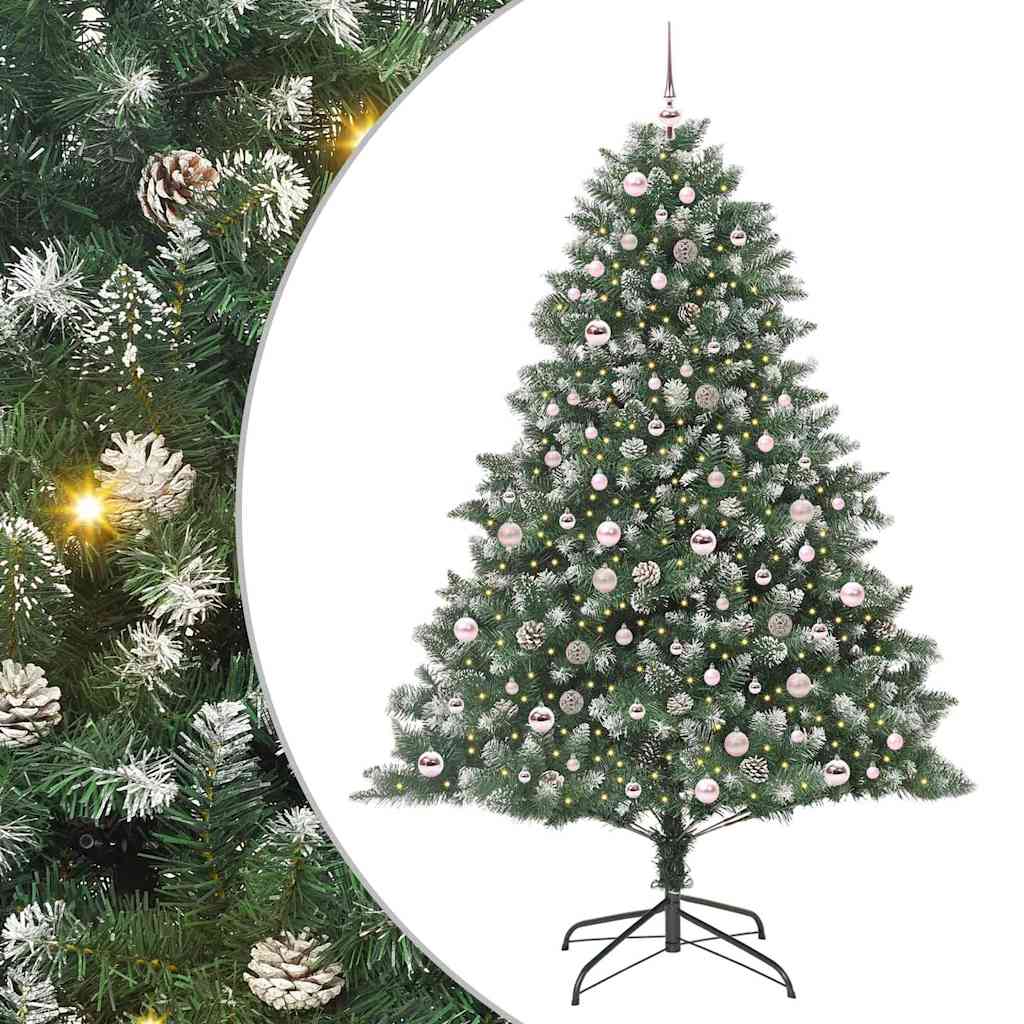 Albero di Natale artificiale VidaXL con 300 LED verdi, 210 cm in PVC e plastica e acciaio