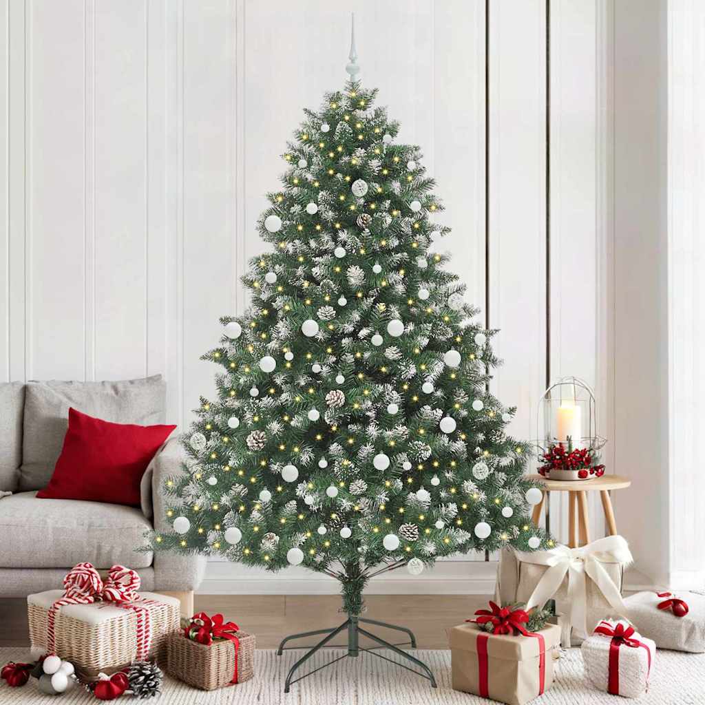 Albero di Natale artificiale VidaXL con 300 LED verdi, 210 cm in PVC e plastica e acciaio