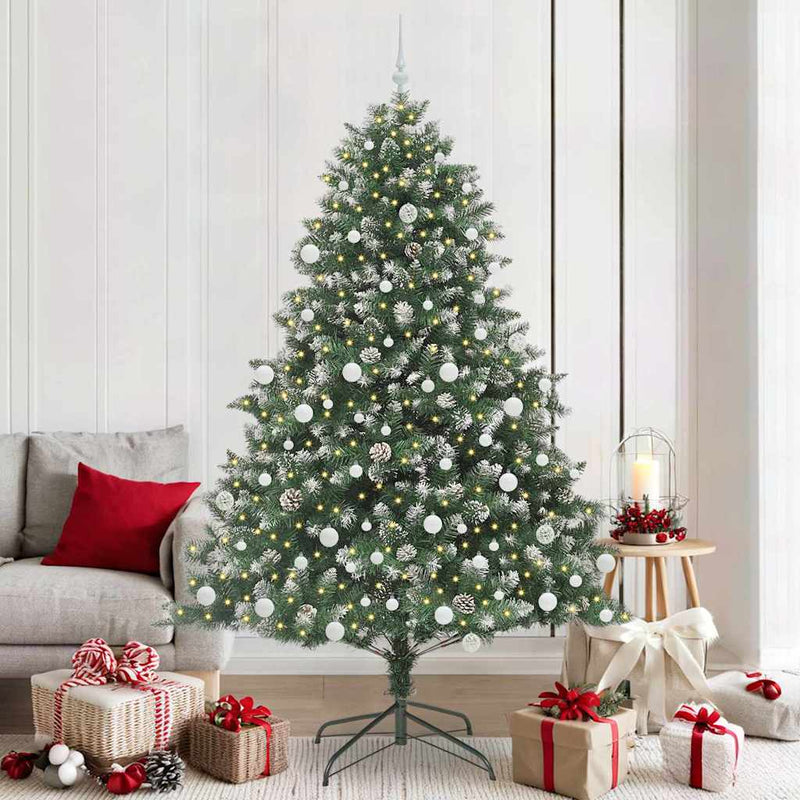 Albero di Natale artificiale VidaXL con 300 LED verdi, 210 cm in PVC e plastica e acciaio