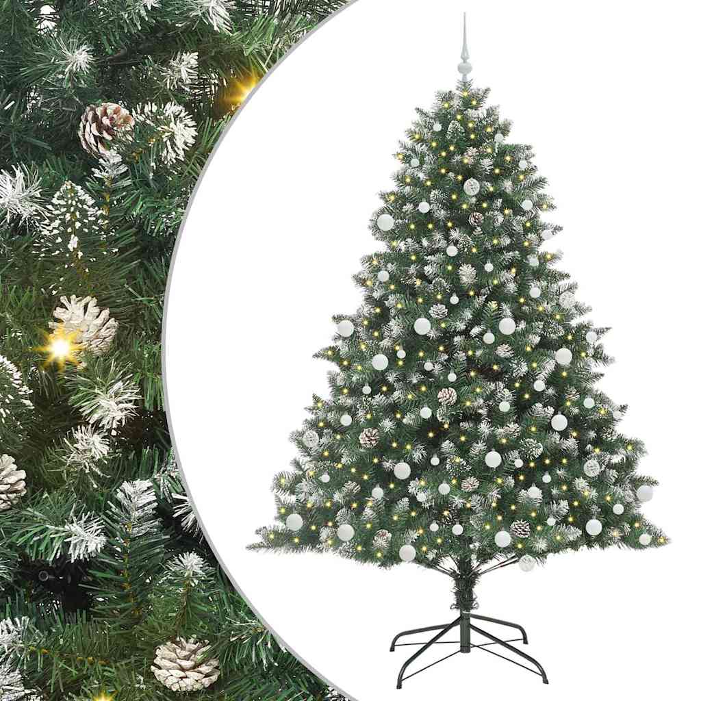 Albero di Natale artificiale VidaXL con 300 LED verdi, 210 cm in PVC e plastica e acciaio