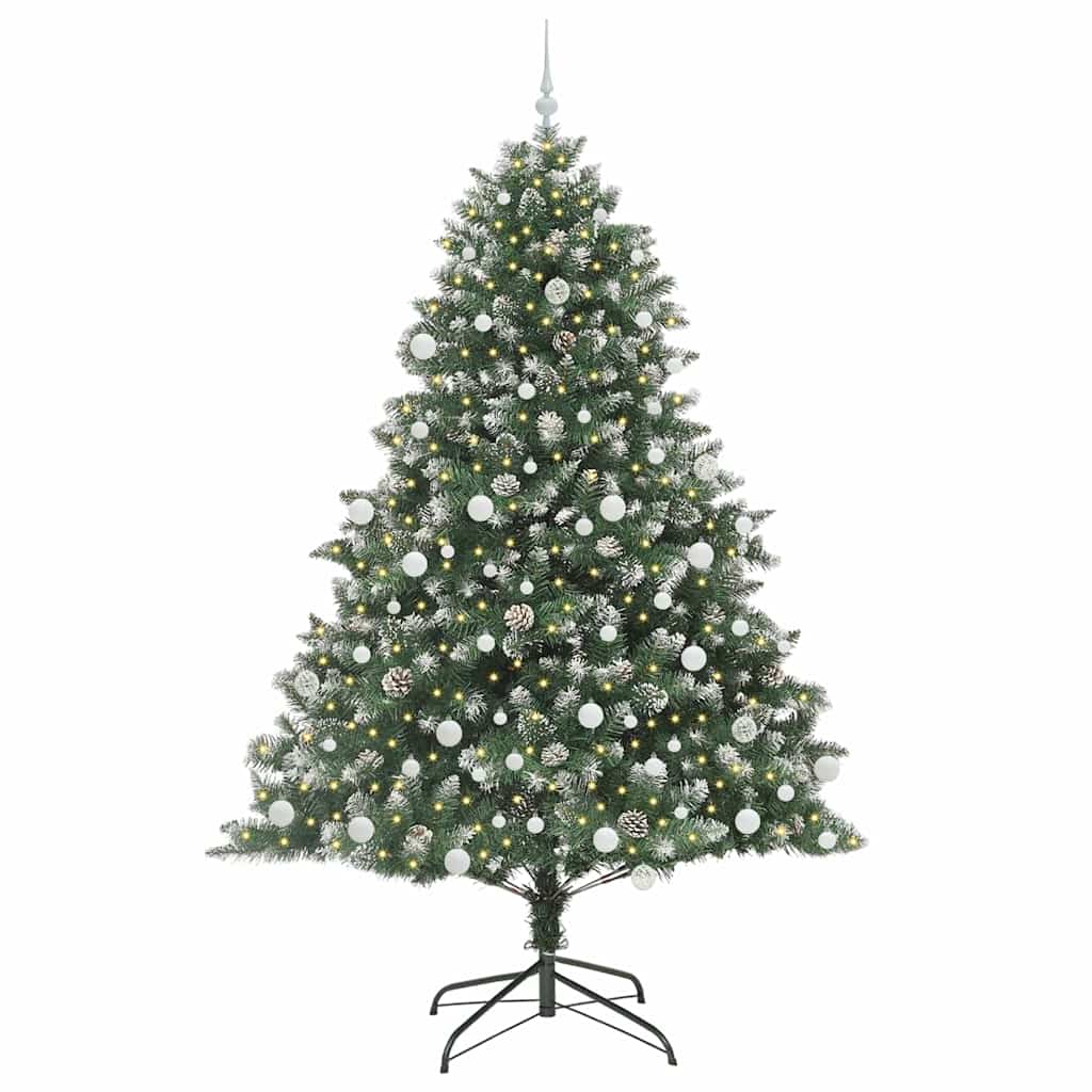 Albero di Natale artificiale VidaXL con 300 LED verdi, 210 cm in PVC e plastica e acciaio