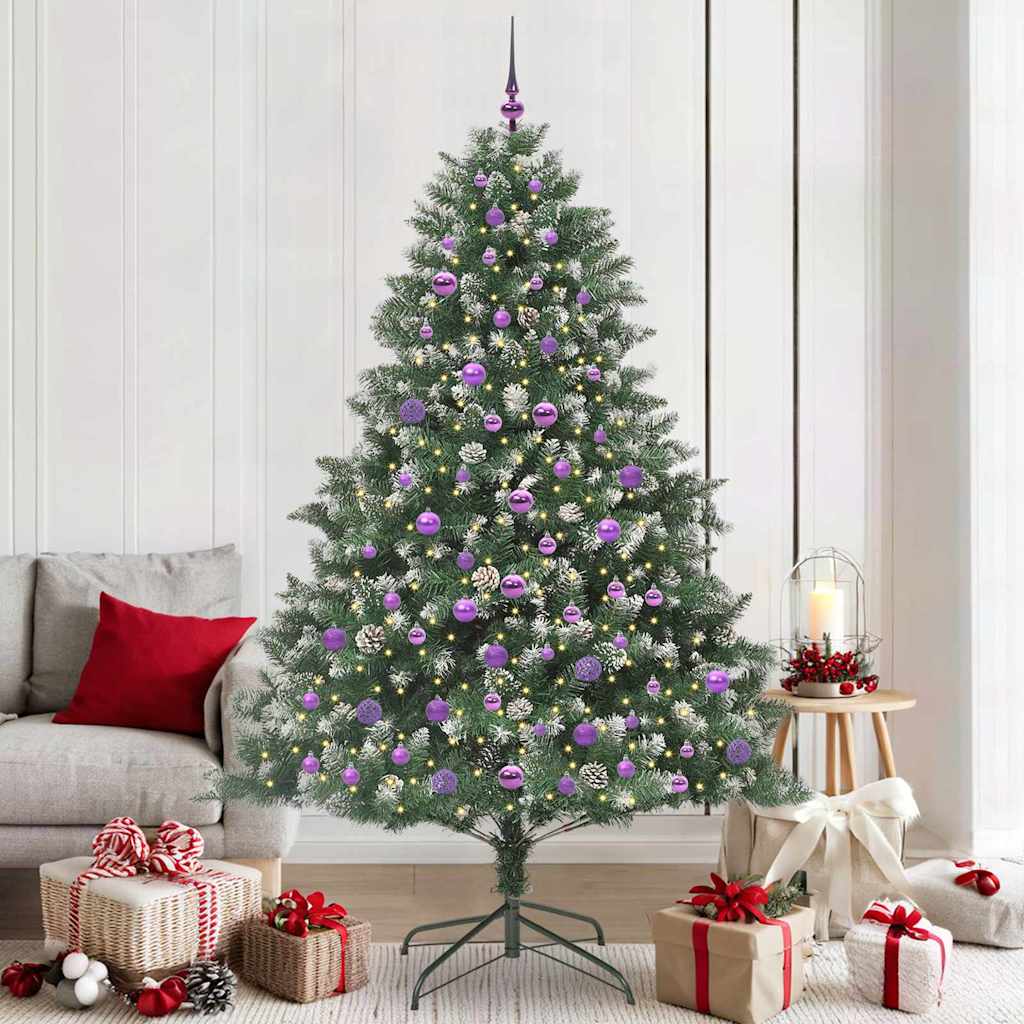 Albero di Natale artificiale VidaXL con 300 LED verdi, 210 cm in PVC e plastica e acciaio