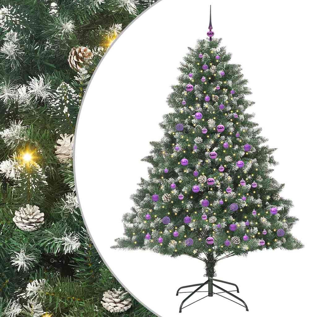 Albero di Natale artificiale VidaXL con 300 LED verdi, 210 cm in PVC e plastica e acciaio