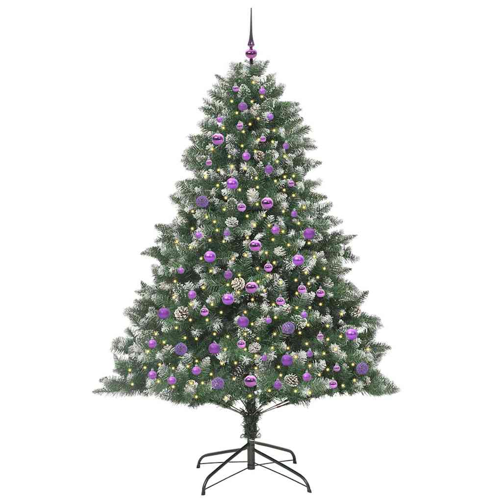 Albero di Natale artificiale VidaXL con 300 LED verdi, 210 cm in PVC e plastica e acciaio