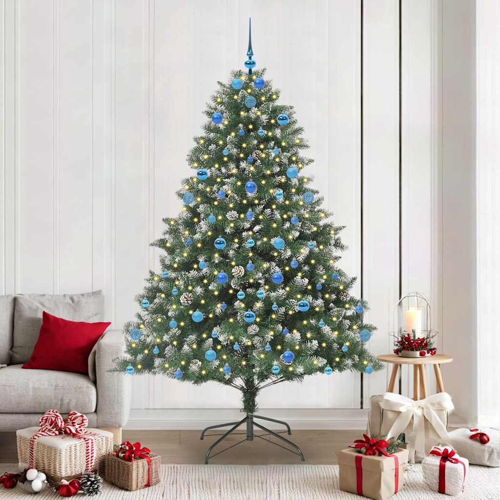 Albero di Natale artificiale VidaXL con 300 LED verdi, 210 cm in PVC e plastica e acciaio