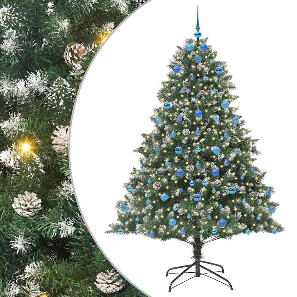 Albero di Natale artificiale VidaXL con 300 LED verdi, 210 cm in PVC e plastica e acciaio