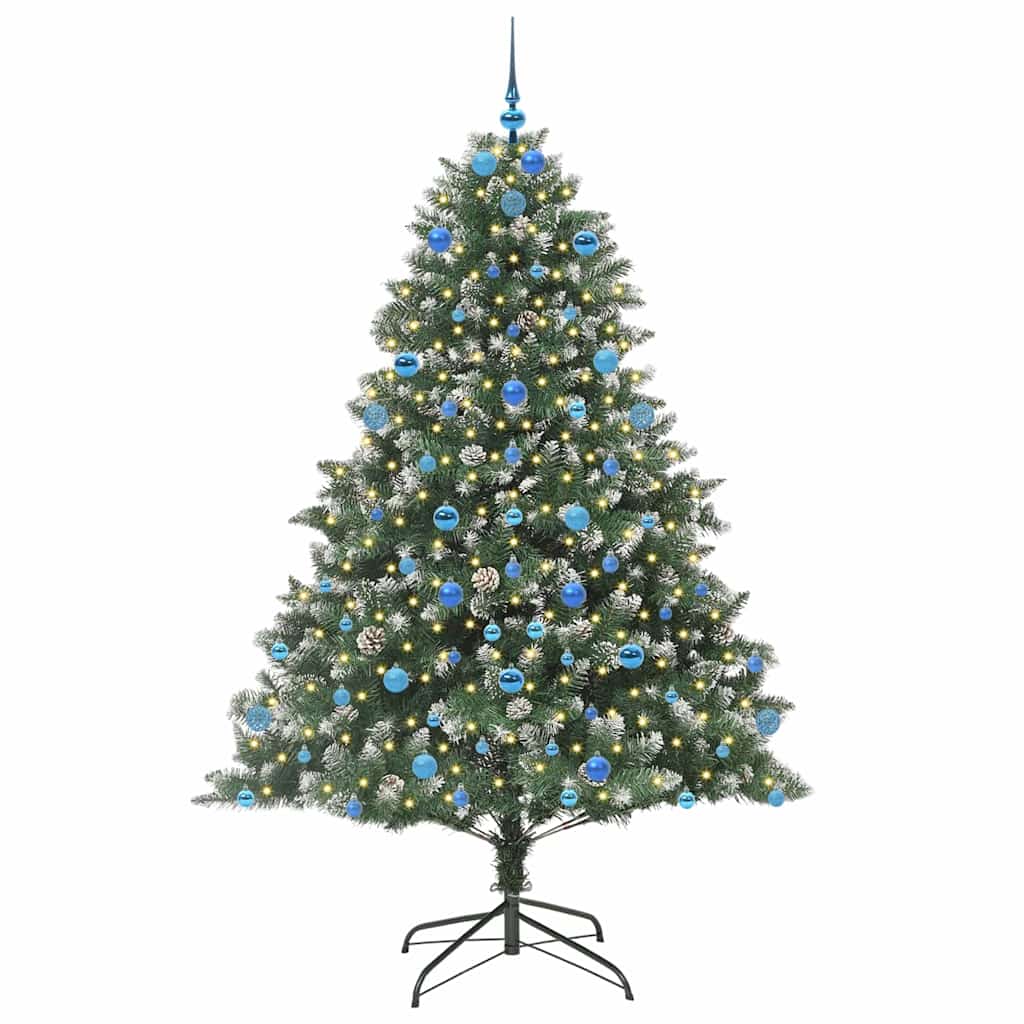 Albero di Natale artificiale VidaXL con 300 LED verdi, 210 cm in PVC e plastica e acciaio