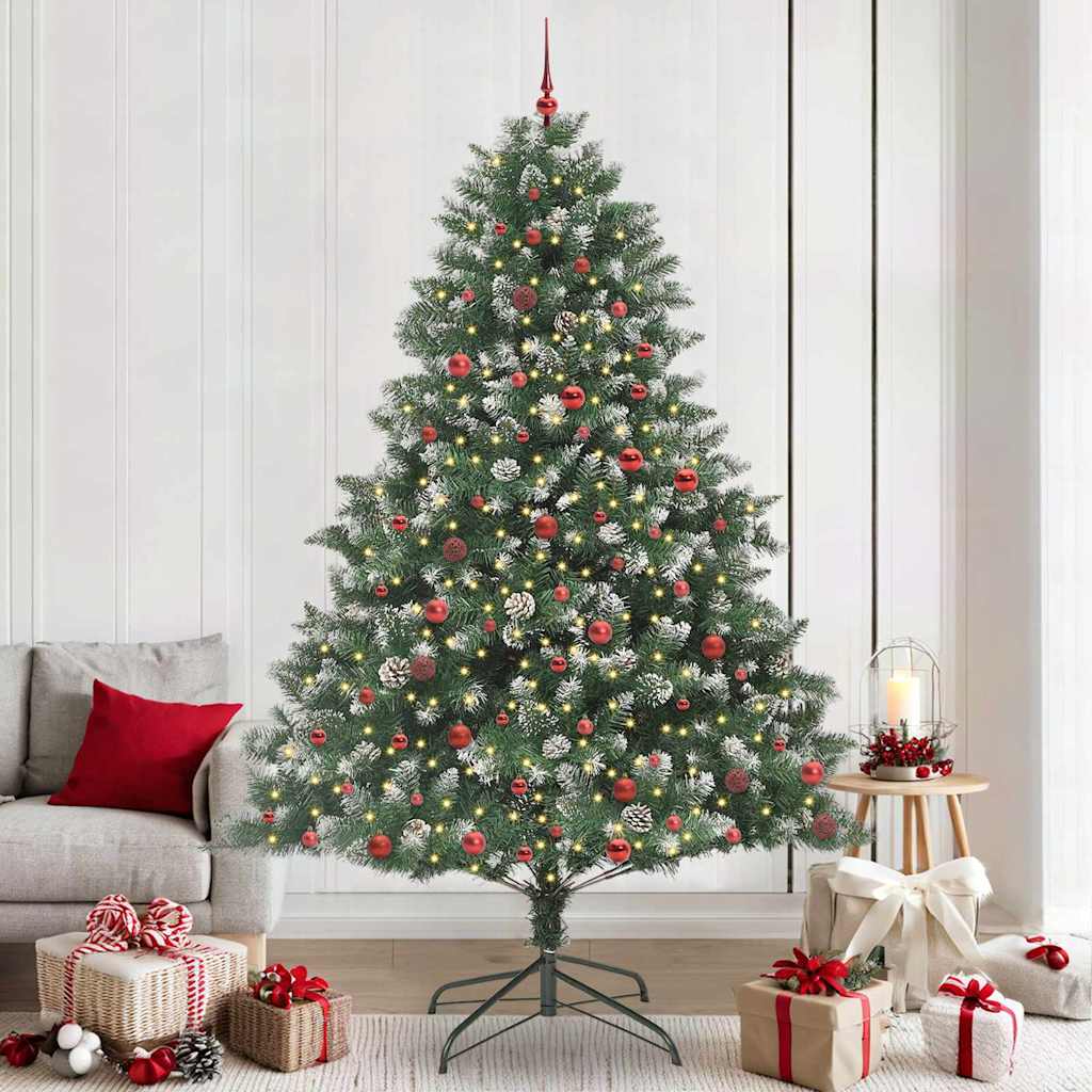Albero di Natale artificiale Vidaxx con 300 LED verdi, 240 cm in PVC e plastica e acciaio