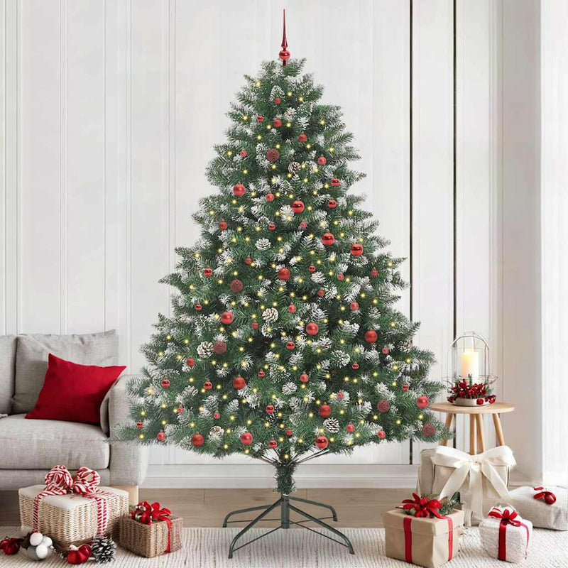 Vidaxl kunstkerstboom met 300 led groen 240 cm pvc en plastic en staal