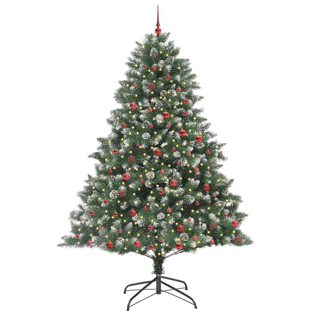 Albero di Natale artificiale Vidaxx con 300 LED verdi, 240 cm in PVC e plastica e acciaio