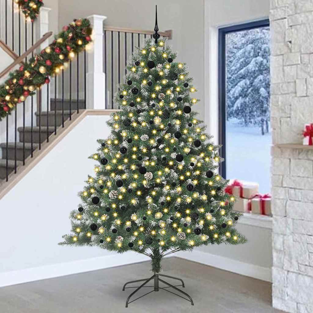 Albero di Natale artificiale Vidaxx con 300 LED verdi, 240 cm in PVC e plastica e acciaio