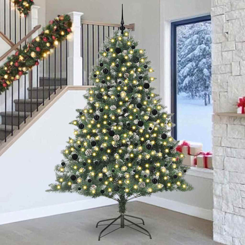 Albero di Natale artificiale Vidaxx con 300 LED verdi, 240 cm in PVC e plastica e acciaio