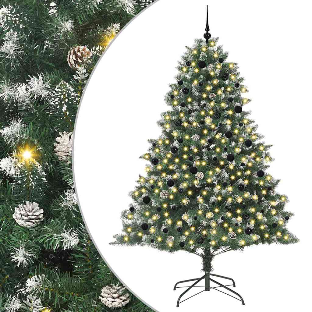 Albero di Natale artificiale Vidaxx con 300 LED verdi, 240 cm in PVC e plastica e acciaio